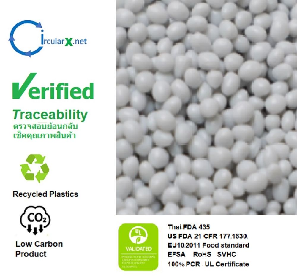 รูปภาพของ เม็ดพลาสติกรีไซเคิล คุณภาพสูง PET PCR (Food Grade)